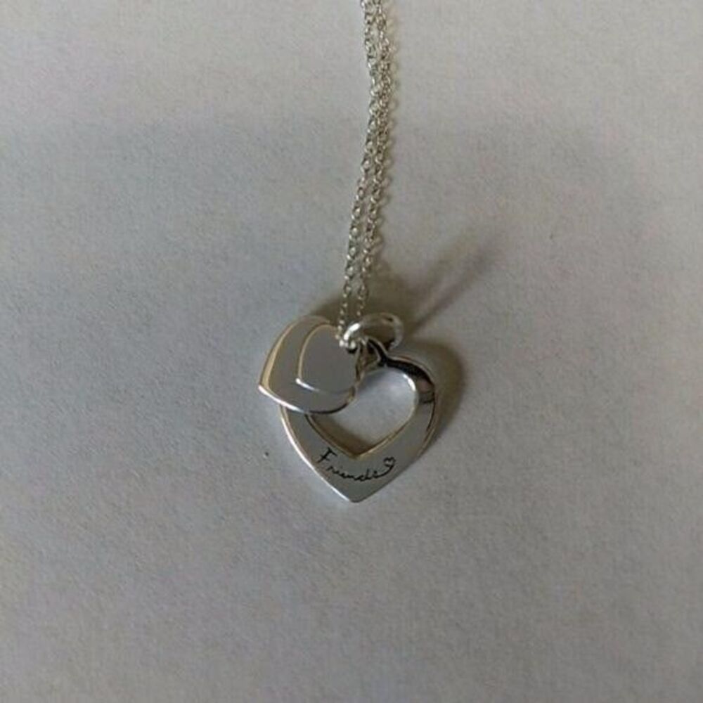 Sterling Silver Friend Heart Necklace 18" Chain
